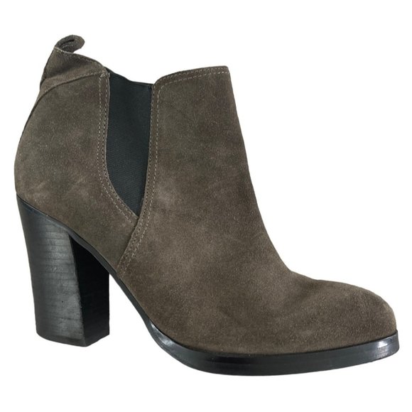 Marc Fisher Ltd. Womens Mallory Mid Heel Ankle Booties Green‎ Gray Suede 8.5M - Picture 6 of 9